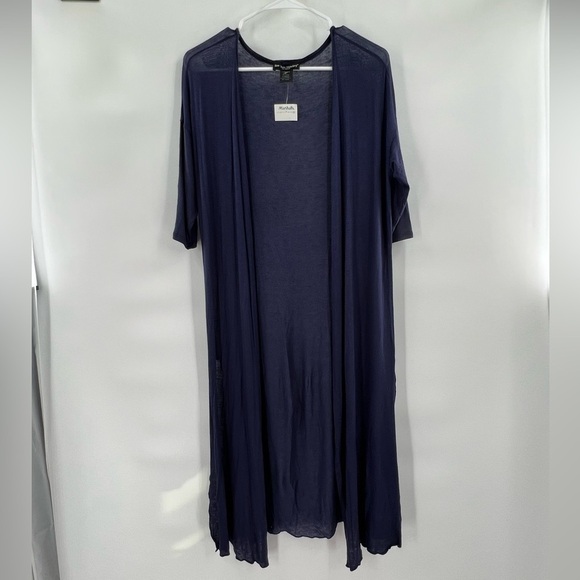 See You Monday LA blue duster cardigan size M - Picture 10 of 12